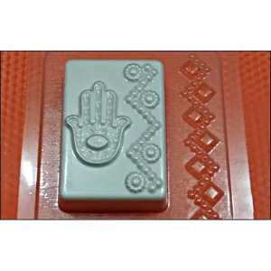 Czech Beads Exclusive Moule 1pc Hamsa Main De Fatima Yoga De L’Esprit En Plastique Fabrication De Savon De Cire Chocolat Gypse F 6