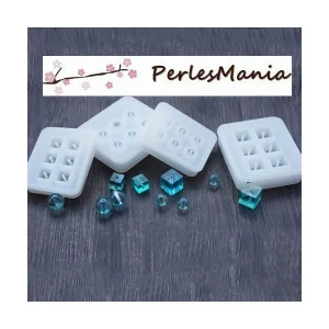 Perlesmania 1 MOULE EN SILICONE 6 CUBES 12mm Utilisation FIMO RESINE S1183533 6