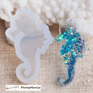 Perlesmania 1 Pendentif MOULE EN SILICONE HIPPOCAMPE 39x23mm POUR CREATIONS FIMO RESINE S1187828 6