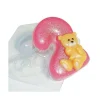 Czech Beads Exclusive Moule 1pc Ours En Peluche Numéro 2 D’Anniversaire D’Enfants De Bébé Célébration En Plastique De Savon La F 5