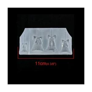 Perlesmania S119420 PAX 1 Moule En Silicone Pendentif 4 Cloches Noel Paques Pour Creation Fimo Cernit Resine 6