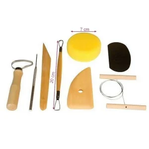Lealoo® Kit Moulage Set De 8 Outils De Modelage Et De Poterie, Accessoires En Bois Pour L’argile, Terre Cuite Etc 8