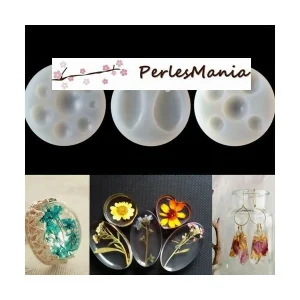 Perlesmania 1 MOULE EN SILICONE MOULE Pour CREATION DE CABOCHONS RONDS 9 Tailles S1181824 6