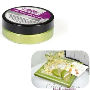 DTM-SOL Kit Moulage Cire Effet Métallique Vert Anis, 62.5gr, Patine Pour Carton, Bois, Argile, Polystyrène 6
