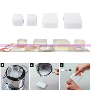 Rayher Kit Moulage Moule à Couler Pour Savon, Résine Et Cire, 4 Formes De Carrés, 3 Cm De Profondeur 7