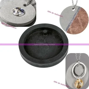 Rayher Kit Moulage Moule à Bijoux Rond Pour Béton, Pendentif En Caoutchouc Flexible, Diam. 3,9 Cm, Remplissage 7 Mm 8