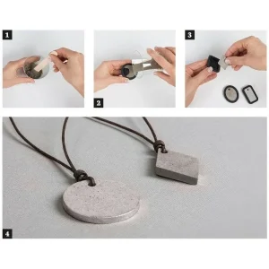 Rayher Kit Moulage Kit De Réalisation De Bijoux En Béton Créatif, 50g De Béton, 1 Moule, Lanière Cuir Et Breloque étoil 8