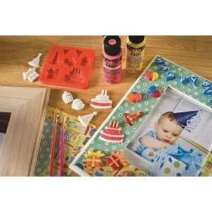 Mod Podge Kit Moulage Moule Mod Mold Célébration, 7 Designs, Planche 95 X 95 Mm En Silicone Extra Flexible Anniversaire 12