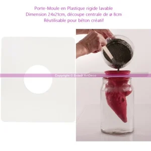 Rayher Kit Moulage Porte-Moule En Plastique Rigide Lavable, 24x21cm, Découpe ø 8cm, Réutilisable Pour Béton Créatif 8