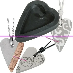 Rayher Kit Moulage Moule à Bijoux Coeur Pour Béton Ou Résine, Pendentif En Caoutchouc Flexible, 3,9 Cm, Remplissage 7 M 8