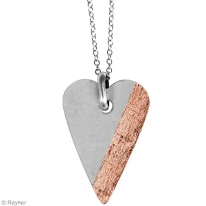Rayher Kit Moulage Moule à Bijoux Coeur Pour Béton Ou Résine, Pendentif En Caoutchouc Flexible, 3,9 Cm, Remplissage 7 M 12
