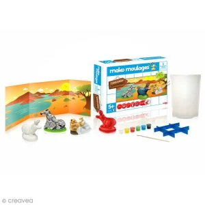 Mako Creations Moulage Enfant Coffret Moulages En Plâtre – Destination Savane – Mako Moulages – 3 Moules 6