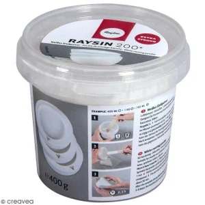 Rayher Préparation Pour Béton Créatif Poudre De Moulage Raysin 200 Extra Strong – Blanc – 400 G 6