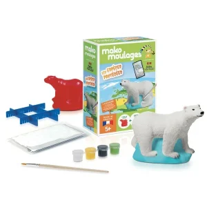 Mako Creations Moulage Enfant Mini Kit Créatif Moulage – Ours Polaire 7