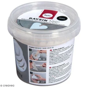 Rayher Préparation Pour Béton Créatif Poudre De Moulage Raysin 100 Basic – Blanc – 400 G 6