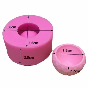 Czech Beads Exclusive 1pc Bol à Facettes Maison De Poupée 3D Silicone Savon Moule Argile Gypse Moule Uv Résine Cire Bougie 6