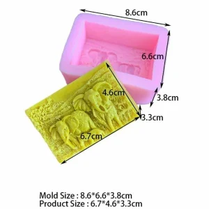 Czech Beads Exclusive 1 Pc éléphant Famille Afrique 3D Silicone Savon Moule Argile Gypse Moule Uv Résine Cire Bougie Choco 6