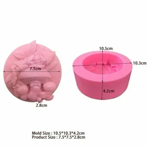 Czech Beads Exclusive 1pc Champignon Elfe Lutin 3D Silicone Savon Moule Argile Gypse Moule Uv Résine Cire Bougie Chocolat 6