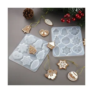 Perlesmania S11655791 PAX 1 Moule En Silicone Noel 13 Par 12 Cm Pour Creation Fimo Cernit Resine 10
