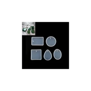 Perlesmania PS110117920 PAX 1 Set De 5 Moules En Silicone Pour Creation Fimo Cernit Et Inclusion Resine 6