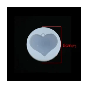 Perlesmania PS110116797 PAX 1 Moule En Silicone Pendentif Coeur 5 Cm Pour Creation Fimo Cernit Resine 6