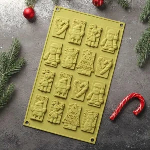 Czech Beads Exclusive Moule En Silicone, Cuisson, Cuisson, Chocolat “Noël”, 30 × 17 Cm, 16 Cellules, Mélange De Couleurs, 9