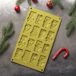 Czech Beads Exclusive Moule En Silicone, Cuisson, Cuisson, Chocolat “Noël”, 30 × 17 Cm, 16 Cellules, Mélange De Couleurs, 11