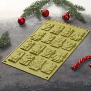 Czech Beads Exclusive Moule En Silicone, Cuisson, Cuisson, Chocolat “Noël”, 30 × 17 Cm, 16 Cellules, Mélange De Couleurs, 13