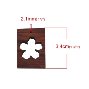 Perlesmania S110090751 PAX 1 Moule En Bois Pendentif Fleur De Sakura Utilisation FIMO RESINE 7