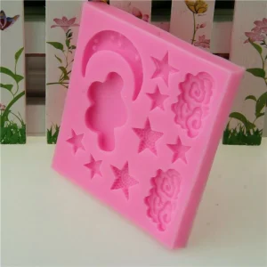 Czech Beads Exclusive Moule De Doux Rêves De La Nuit En Demi Lune, Les Étoiles De L’Air, De La 3D En Silicone De Chocolat Savon 9