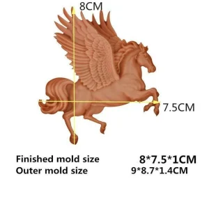 Czech Beads Exclusive Moule Pegasus Magie Flying Horse Animal, 3D En Silicone De Chocolat Savon Gâteau, Fondant Gâteau, L’Argile 9