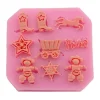 Czech Beads Exclusive Moule Star Bottes De Cheval De Cow-boy De L’Ouest Sauvage Les Enfants, 3D En Silicone De Chocolat Savon Gâ 17