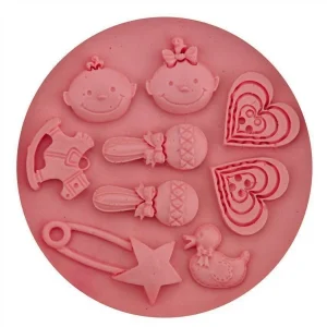 Czech Beads Exclusive Moule Bébé Jumeaux Jouet De Bricolage, 3D En Silicone De Chocolat Savon Gâteau, Fondant Gâteau, L’Argile D 9