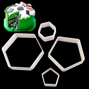 Czech Beads Exclusive Moule 4 La Taille Des Hexagones Joueur De Football, 3D En Plastique De Chocolat Savon Gâteau, Fondant L’Ar 11