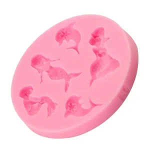 Czech Beads Exclusive Moule Sirène Filles Dauphins, 3D En Silicone De Chocolat Savon Gâteau, Fondant Gâteau, L’Argile De Résine, 9