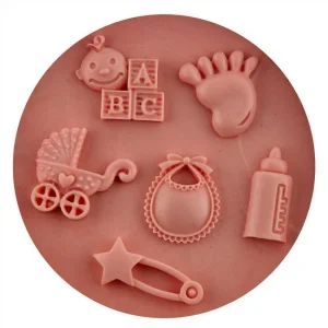 Czech Beads Exclusive Moule Douche De Bébé Mélanger De Nouveau-nés, 3D En Silicone De Chocolat Savon Gâteau, Fondant Gâteau, L’A 13
