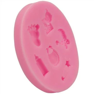 Czech Beads Exclusive Moule Douche De Bébé Mélanger De Nouveau-nés, 3D En Silicone De Chocolat Savon Gâteau, Fondant Gâteau, L’A 15