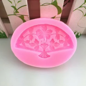 Czech Beads Exclusive Moule Fleur De Mode De Princesse Fan, 3D En Silicone De Chocolat Savon Gâteau, Fondant Gâteau, L’Argile De 9