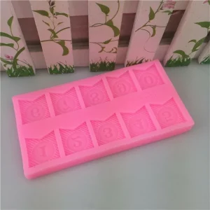 Czech Beads Exclusive Moule Guirlande Drapeau Numéros D’Anniversaire Personnalisé, 3D En Silicone De Chocolat Savon Gâteau, Fond 11