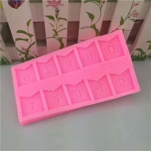 Czech Beads Exclusive Moule Guirlande Drapeau Numéros D’Anniversaire Personnalisé, 3D En Silicone De Chocolat Savon Gâteau, Fond 13