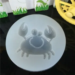 Czech Beads Exclusive Moule Mignon De Bande Dessinée De Crabe Marin, 3D En Silicone De Chocolat Savon Gâteau, Fondant Gâteau, L’ 13