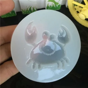 Czech Beads Exclusive Moule Mignon De Bande Dessinée De Crabe Marin, 3D En Silicone De Chocolat Savon Gâteau, Fondant Gâteau, L’ 15