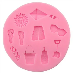 Czech Beads Exclusive Moule Mélanger En Bord De Plage Enfants, 3D En Silicone De Chocolat Savon Gâteau, Fondant Gâteau, L’Argile 13