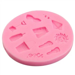 Czech Beads Exclusive Moule Mélanger En Bord De Plage Enfants, 3D En Silicone De Chocolat Savon Gâteau, Fondant Gâteau, L’Argile 15