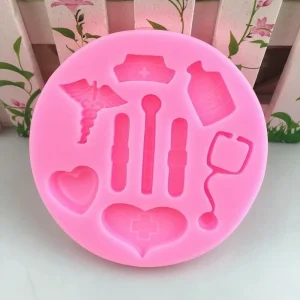 Czech Beads Exclusive Moule Médical Mélange Médecin Infirmière Hôpital, 3D En Silicone De Chocolat Savon Gâteau, Fondant Gâteau, 9