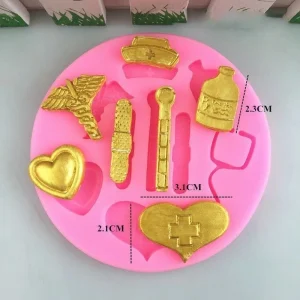 Czech Beads Exclusive Moule Médical Mélange Médecin Infirmière Hôpital, 3D En Silicone De Chocolat Savon Gâteau, Fondant Gâteau, 13
