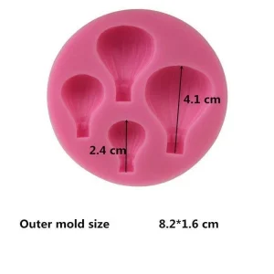 Czech Beads Exclusive Moule La Taille De Mélange Rayé De Ballon à Air, 3D En Silicone De Chocolat Savon Gâteau, Fondant Gâteau, 11