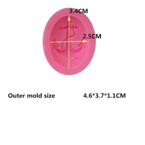 Czech Beads Exclusive Moule Ancre Camée Ovale Cabochon De Marine De La Mer, De La 3D En Silicone De Chocolat Savon Gâteau, Fonda 9